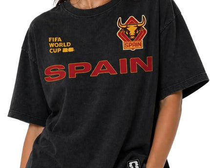 Outerstuff Men's FIFA World Cup 2026 Team Nations United Mineral Wash Black Premium Cotton Tee