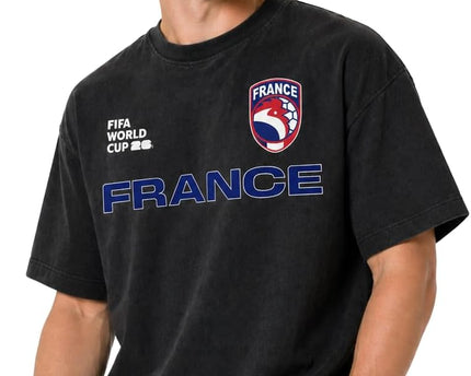 Outerstuff Men's FIFA World Cup 2026 Team Nations United Mineral Wash Black Premium Cotton Tee