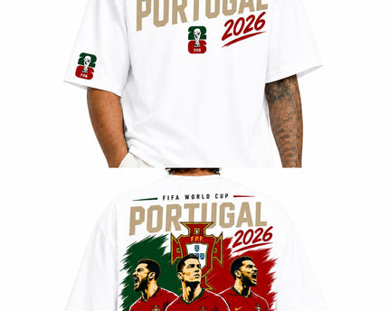 The Print Platter Portugal FIFA World Cup 2026 Black Oversized