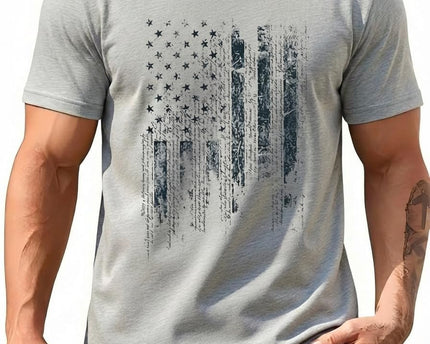 Round Neck Graphic Tees for Men Summer Fall Short Sleeve T-Shirt Basis Tops Blouse