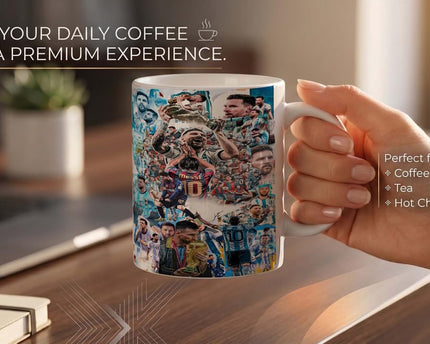 Lionel Messi World Cup Champions Collage Coffee Mug Printed Cup