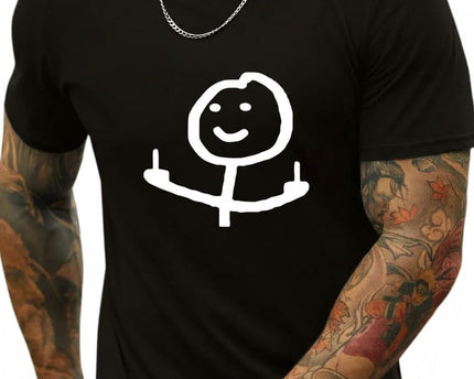 Round Neck Graphic Tees for Men Summer Fall Short Sleeve T-Shirt Basis Tops Blouse