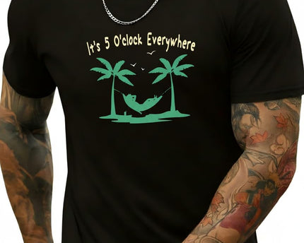 Round Neck Graphic Tees for Men Summer Fall Short Sleeve T-Shirt Basis Tops Blouse