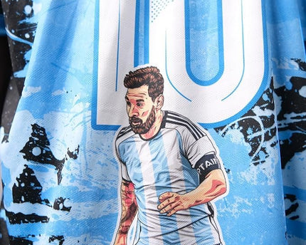 Messi GOAT Edition Football Jersey Aqua | Personalized Argentina Jersey with Custom Name & Number