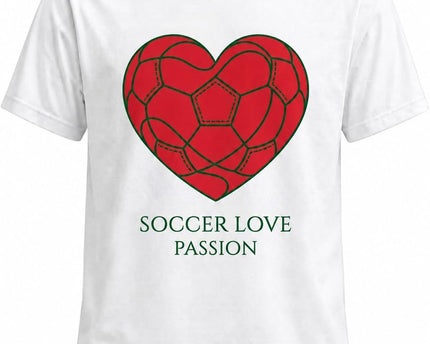 Men's Soccer Cup 2026 T Shirt Short Sleeve Football Fan Shirt National Flag Theme Heart Ball Line Art Graphic Tee