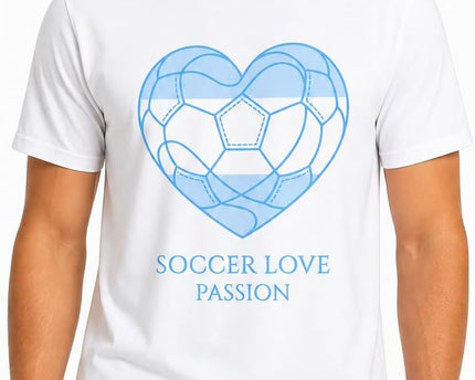 Men's Soccer Cup 2026 T Shirt Short Sleeve Football Fan Shirt National Flag Theme Heart Ball Line Art Graphic Tee