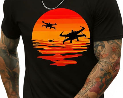 Round Neck Graphic Tees for Men Summer Fall Short Sleeve T-Shirt Basis Tops Blouse