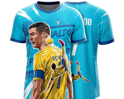 GOAT Edition Aqua Tribute Football Jersey | Personalized Name & Number Custom Soccer Fan Shirt