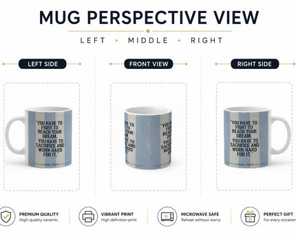 Coffee Mug, 'Lionel Messi Quote' - Inspirational Motivational Printed Cup