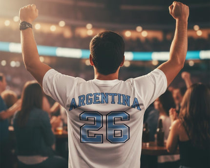 Albiceleste Argentina Soccer Jersey Fan Tee 2026 - Premium Ringspun Cotton Shirt - Men Women Unisex White