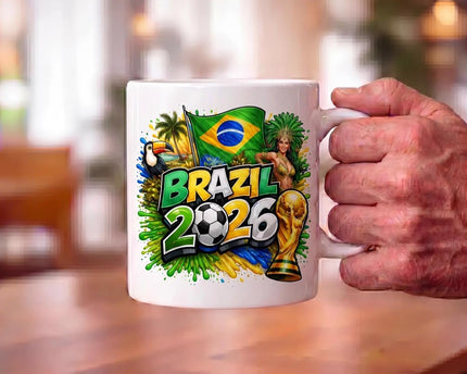 Football Brazil Green Pop Designer Coffee Mug for World Cup Football