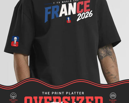 The Print Platter France FIFA World Cup 2026 Black Oversized