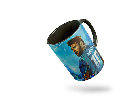 Tee Mafia Messi 3 Tone Black Mug with Print , Football Coffee Mug