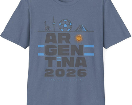 Argentina 2026 Soccer T-Shirt | Football Argentina Tee Heather Indigo