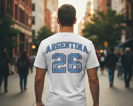 Albiceleste Argentina Soccer Jersey Fan Tee 2026 - Premium Ringspun Cotton Shirt - Men Women Unisex White