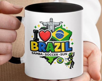 Football Brazil Samba Sun Designer Coffee Blk Rim Mug for World Cup Football