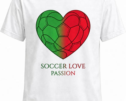 Men's Soccer Cup 2026 T Shirt Short Sleeve Football Fan Shirt National Flag Theme Heart Ball Line Art Graphic Tee