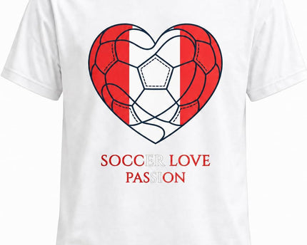 Men's Soccer Cup 2026 T Shirt Short Sleeve Football Fan Shirt National Flag Theme Heart Ball Line Art Graphic Tee
