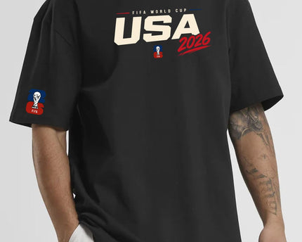The Print Platter USA FIFA World Cup 2026 Black Oversized