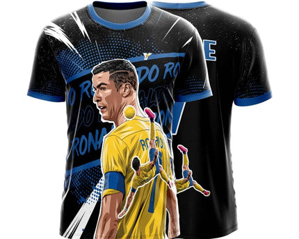 Ronaldofan Black Yellow Football Jersey | Goat Edition Overhead Kick Design