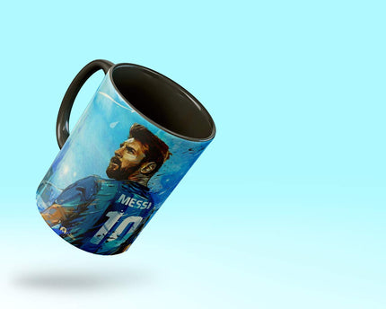 Tee Mafia Messi 3 Tone Black Mug with Print , Football Coffee Mug