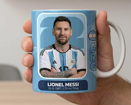 Football World Cup Messi Blue Best Date Birth Designer Coffee Mug
