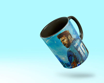 Tee Mafia Messi 3 Tone Black Mug with Print , Football Coffee Mug