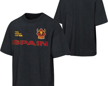 Outerstuff Men's FIFA World Cup 2026 Team Nations United Mineral Wash Black Premium Cotton Tee