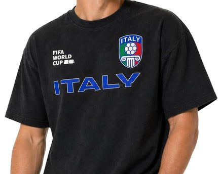 Outerstuff Men's FIFA World Cup 2026 Team Nations United Mineral Wash Black Premium Cotton Tee