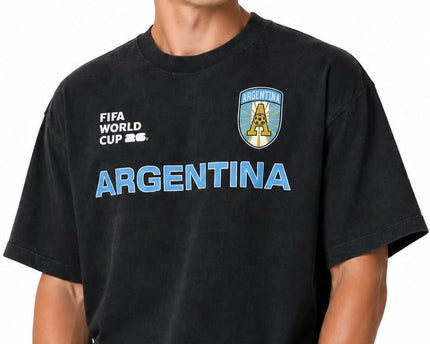 Outerstuff Men's FIFA World Cup 2026 Team Nations United Mineral Wash Black Premium Cotton Tee