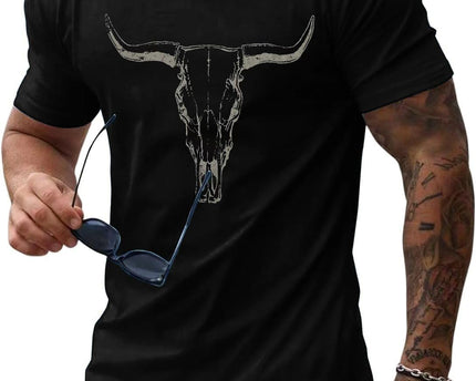 Round Neck Graphic Tees for Men Summer Fall Short Sleeve T-Shirt Basis Tops Blouse