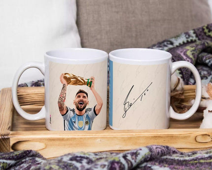 Lionel Messi Signature Poster Art Designer Coffee Mug for Lovers of Football
