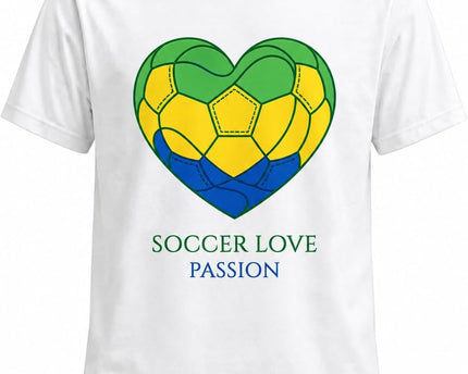 Men's Soccer Cup 2026 T Shirt Short Sleeve Football Fan Shirt National Flag Theme Heart Ball Line Art Graphic Tee