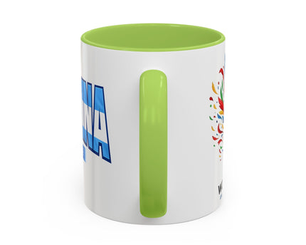 Argentina Vamos Argentina Mug , Accent Coffee Mug, Flag Text Design