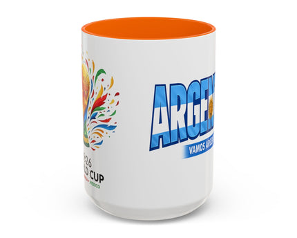 Argentina Vamos Argentina Mug , Accent Coffee Mug, Flag Text Design