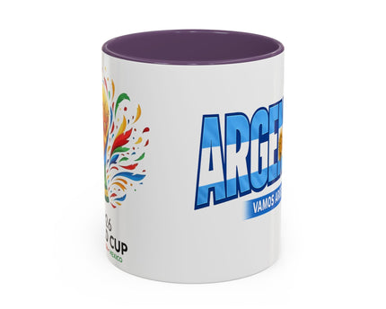 Argentina Vamos Argentina Mug , Accent Coffee Mug, Flag Text Design