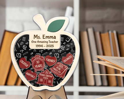 Personalized  Teacher Retirement Acrylic Apple Shaking Magnet Gift From Student