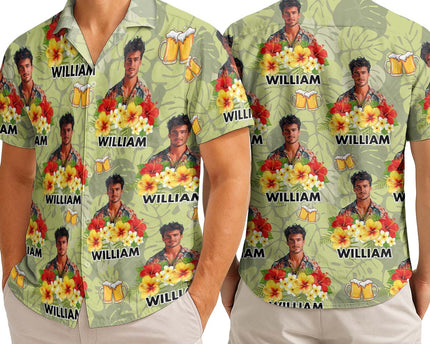 Custom Photo Drinkin' & Cheerin' - Personalized Customized Hawaiian Shirt