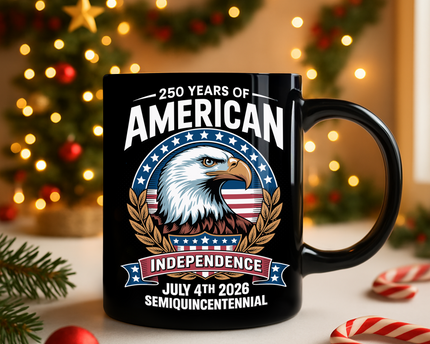 250 Years of America Independence Eagle - July 4th 2026 Black Mug