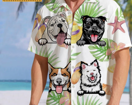 Dog Lover Dog Pet Summer Hawaii Cool Customization- Summer Hawaiian shirt - Personalized Customized Hawaiian shirt