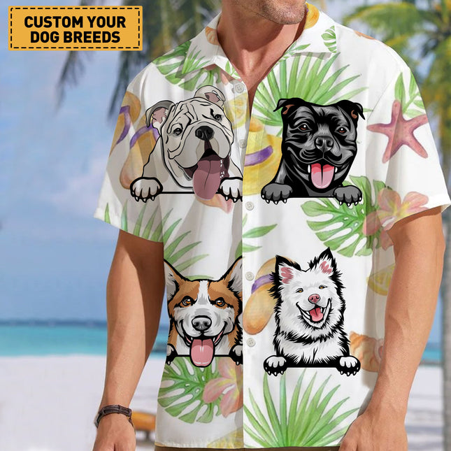 Dog Lover Dog Pet Summer Hawaii Cool Customization- Summer Hawaiian shirt - Personalized Customized Hawaiian shirt