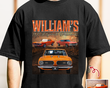 Custom Photo Classic Car Portrait Retro Style Comfort Shirt