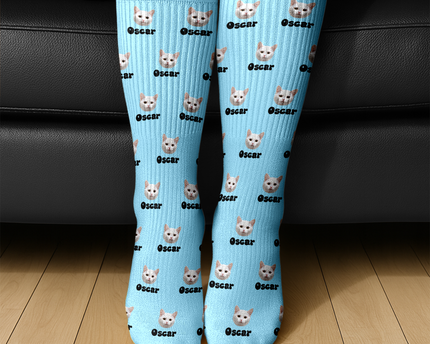 Custom Pet Portrait Socks ? Personalized Dog/Cat/Person Photo & Name Gift