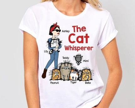 The Cat Whisperer Woman and Funny Cat Personalized Shirt