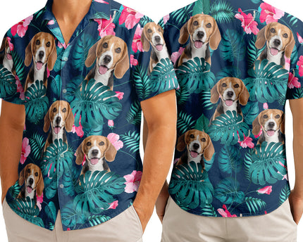 Custom Pet Photo Flowery - Personalized Customized Hawaiian Shirt - Lovely Gift For Pet Lovers