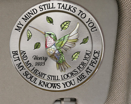 Memorial My Mind Still Talk To You - Personalized Car Visor Clip - Meaningful Gift For Family Members, Mom, Dad