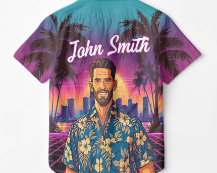 Custom Photo Sunset Pop - Personalized Customized Hawaiian shirt