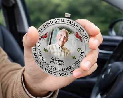 Custom Photo My Mind Still Talk To You - Personalized Car Visor Clip - Special Gift For Family Members