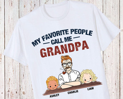 Favorite People Call Me Grandpa Man And Kids Personalized Shirt
