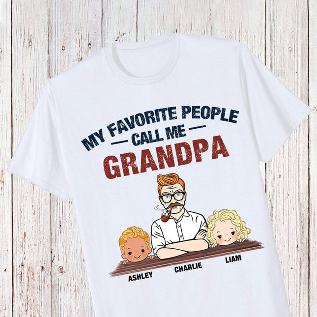 Favorite People Call Me Grandpa Man And Kids Personalized Shirt